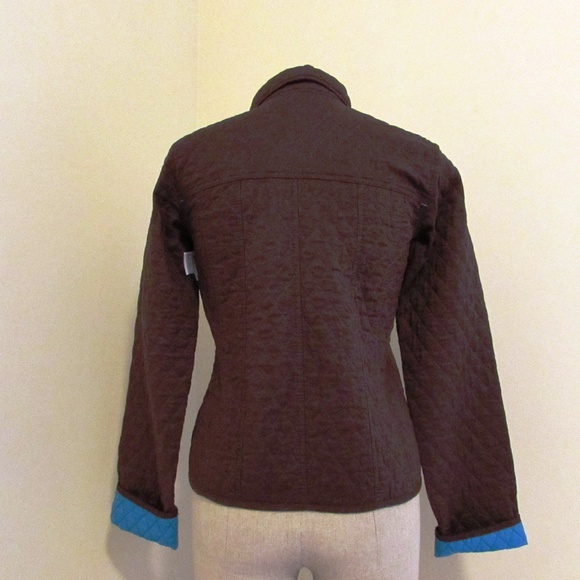 Natalie and Me Quilted Brown Jacket with Turquoise - Picture 2 of 6